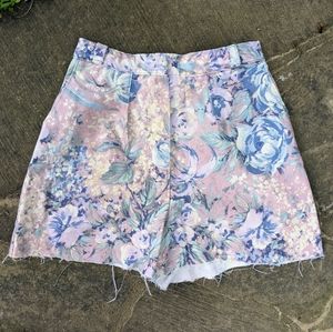 Vintage High Waist Floral Shorts